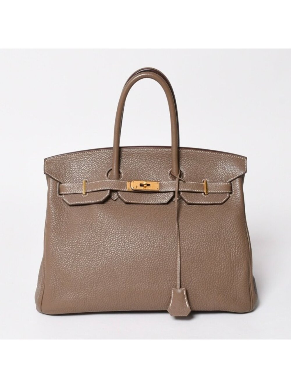 Hermes Birkin 35 Etaupe Gold Taurillon Clemence Handbag